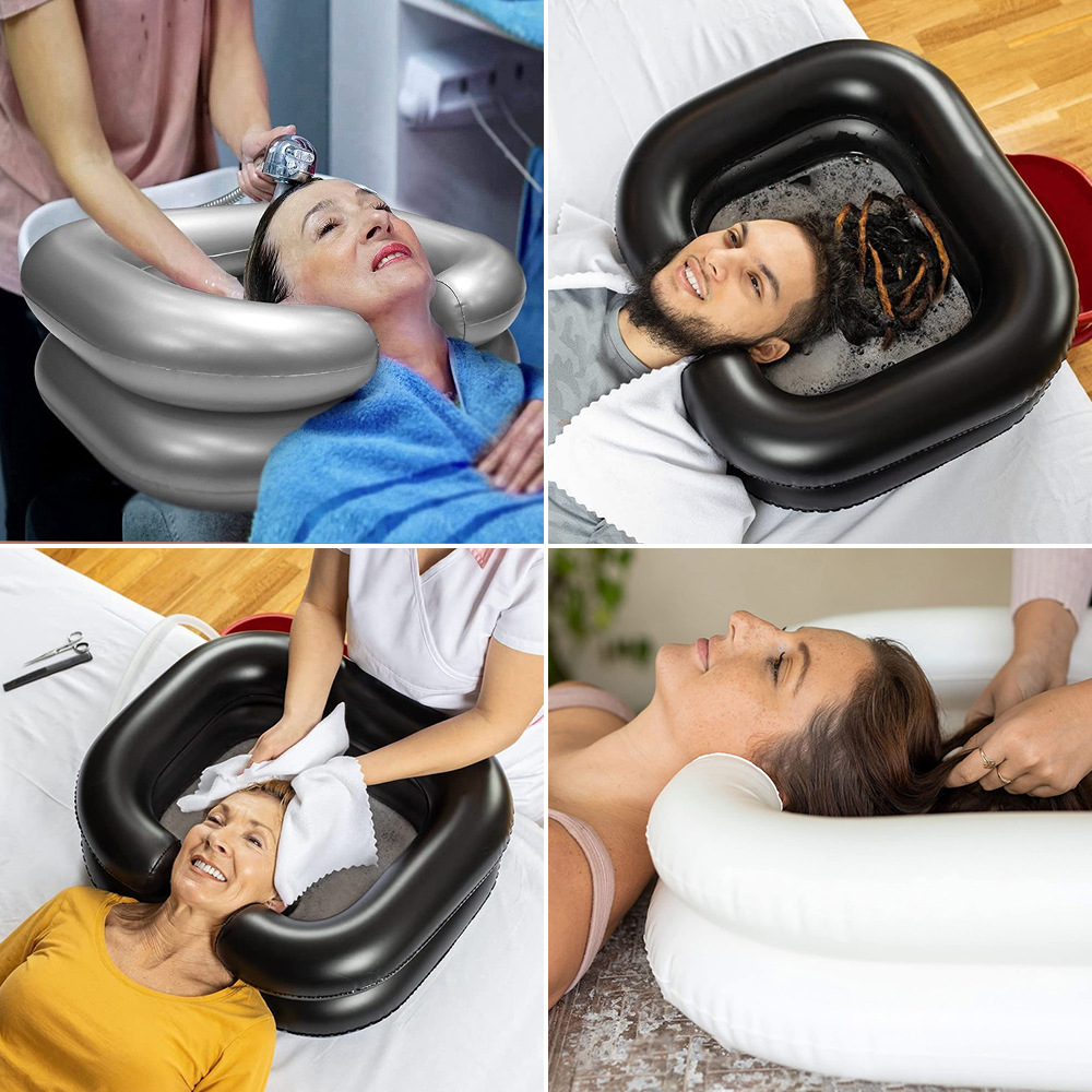 Inflatable shampoo basin with built-in pillow 0.25mm emergency nursing bed for disabled elderly pregnant women bed