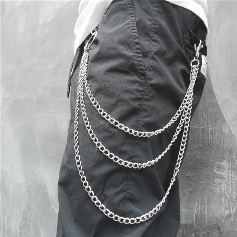 Metal Ring Punk Versatile Pants Chain Manufacturer Direct Sale Three-Layer Waist Chain Metal Key Chain Bag Wallet Chain