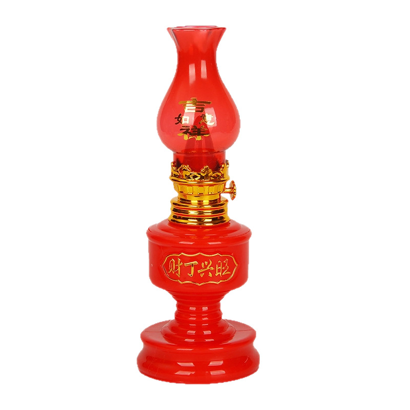 Red Prosperity and Wealth, Auspicious and Wishful Plug-In Battery Model Buddha Lamp for Worship, Everlasting Lamp, Wedding Celebration Lamp