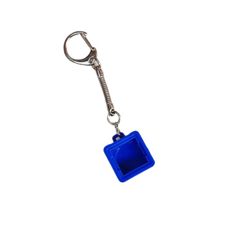 Cross-Border Single-Port Acrylic Material Solid Color Keychain + Snake Chain White Black Blue Decompression Button Accessories