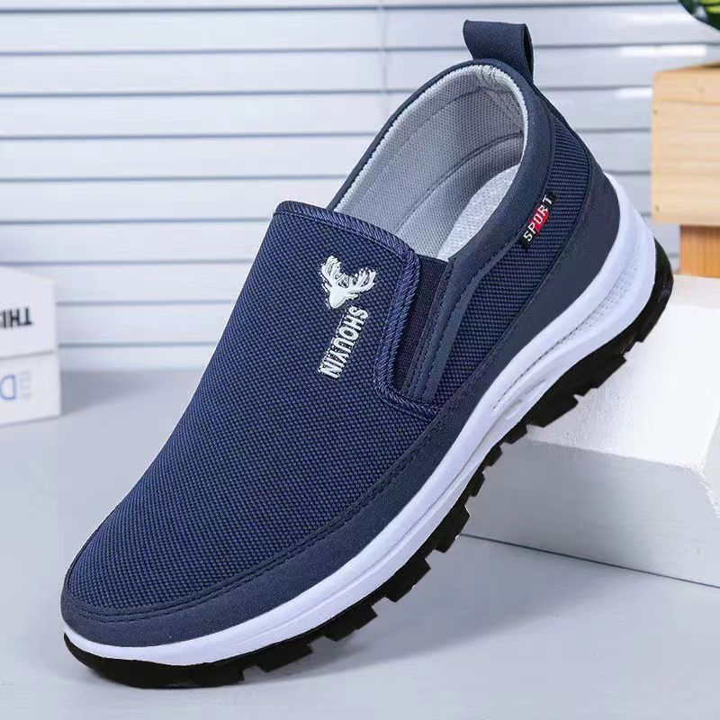 Spring New Style Old Beijing Cloth Shoes, Walking Shoes, Men's Casual Shoes, Low-Top Soft-Soled Canvas Shoes, Middle-Aged and Elderly Shoes