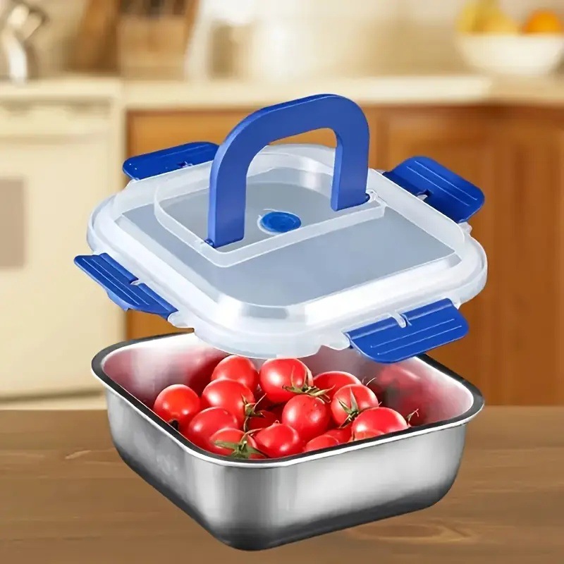 Factory Sold Stainless Steel Preservation Box Household Sealed Storage Portable Picnic Fruit Meal Box Lunch Box Refrigerator Storage Box