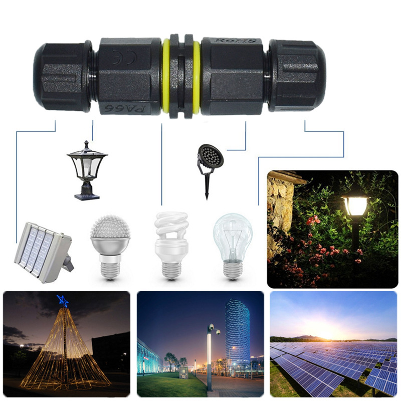 [Large quantity and excellent price] M20 waterproof adapter straight-through head 4-core LED floor heating outdoor street lamp waterproof connector