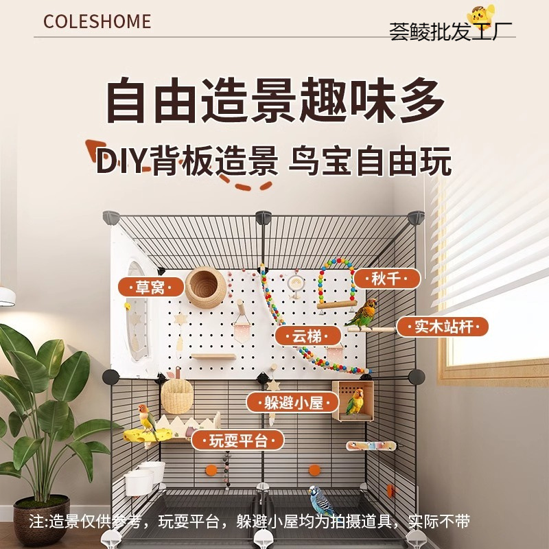 Клетка для птиц, защитная от брызг, для попугаев, черная феникс, тигровая шкура, новая прозрачная роскошная вилла