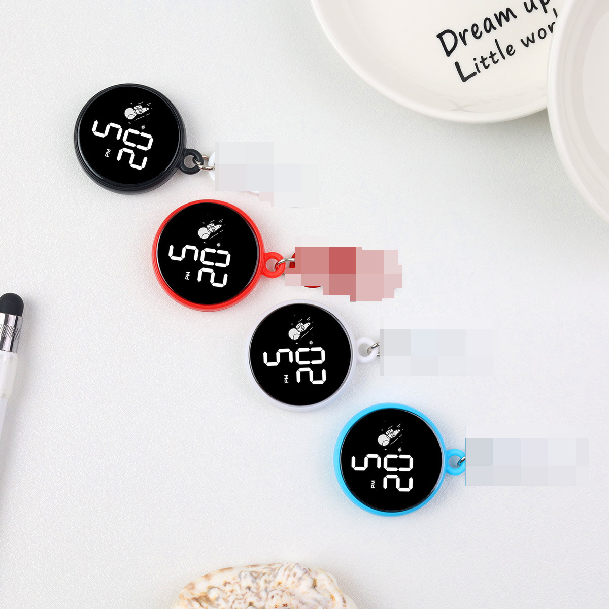 Cute Cartoon New Colorful Keychain Pendant Digital Watch Fashion Led Luminous Waterproof Touch Gift Watch