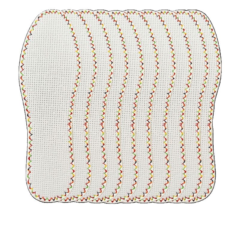 Whiteboard Lace Cross-Stitch Insole with Edge-Locking Blank Insole Handmade Mat Thickeneded Wear-Resistant Plastic Cloth Scandinavian