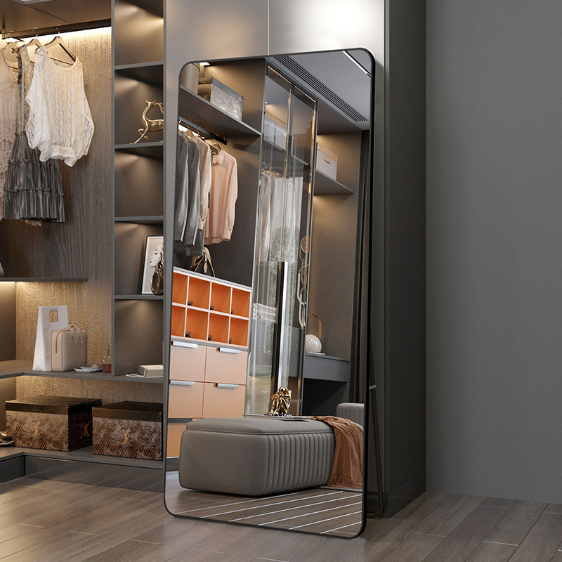 Full-Length Mirror Floor-To-Ceiling Mirror Home Internet Celebrity Ins Style Female Dormitory Bedroom Wall Hanging Wall Fitting Dressing Mirror Wall Hanging