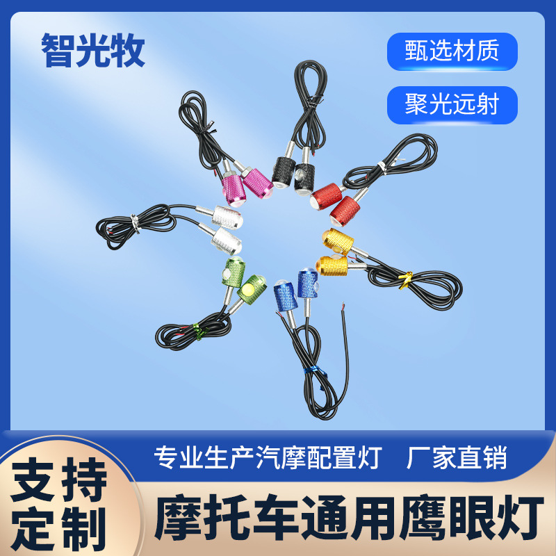 Свет для номерного знака мотоцикла, оптовая продажа, многоцветный, винтовой свет, задний свет, высокая яркость, свет Eagle Eye для электрического мотоцикла