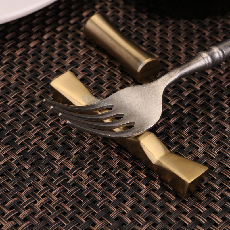 Japanese 304 Stainless Steel Chopsticks Holder Creative Chopsticks Holder Chopsticks Holder Ornaments Single Use Two-use Fork Spoon Holder Three-use Chopsticks Pillow