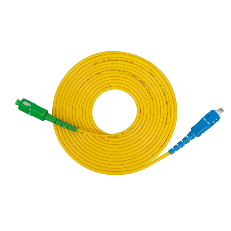 Broadcasting and Television Fiber Optic Jumper Sc/Apc-Fc/Apc to Fc-Lc/Upc Single-Mode Single-Core Green Square Round Head Pigtail Jumper