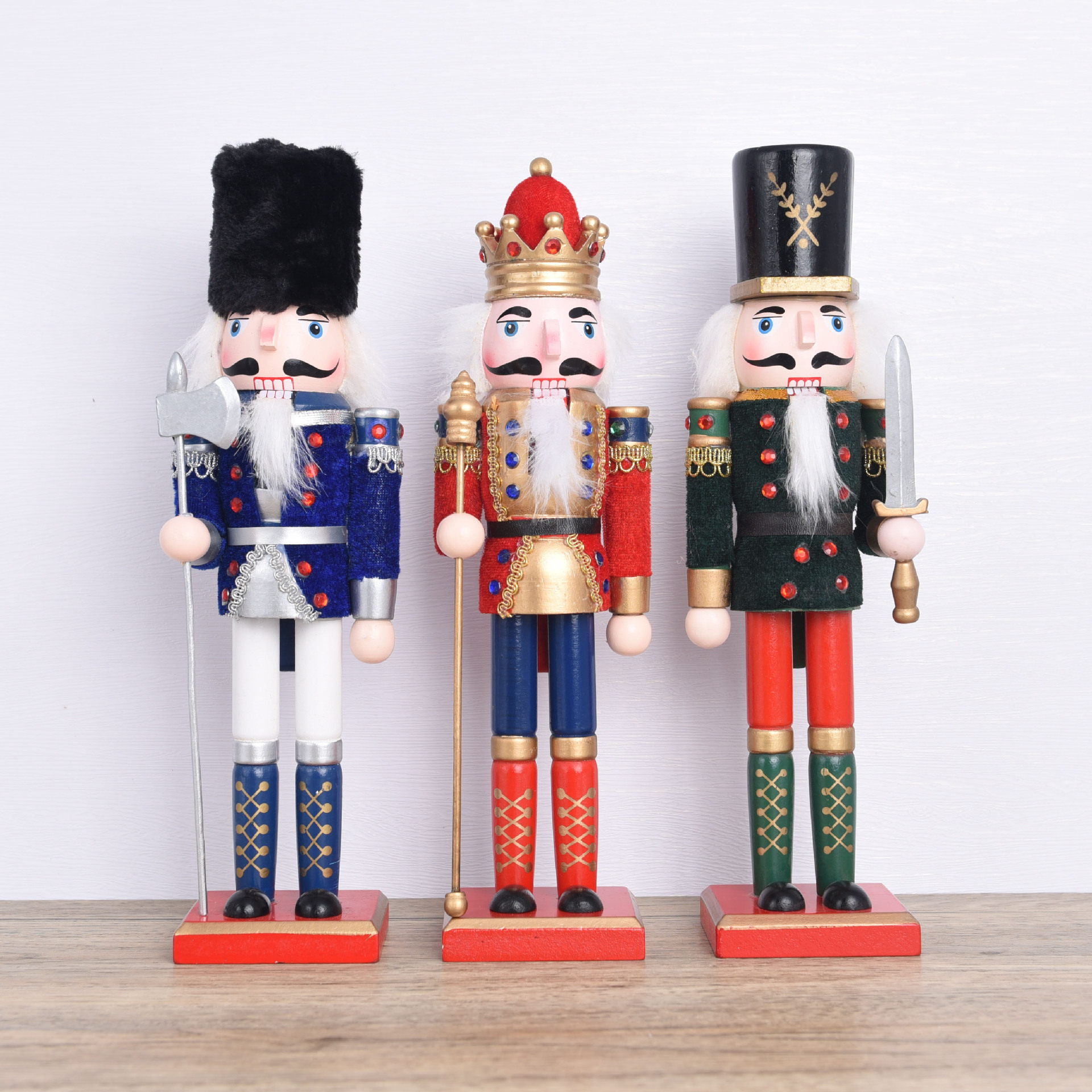 Christmas Gift Ornaments 30cm Walnut Man Nutcracker Wooden Soldier