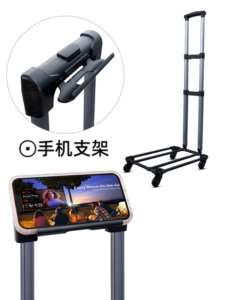 Pet Carrier Trolley Bag Accessories Trolley Frame Small Cart Trailer Detachable Folding Brake Wheel Trolley Factory