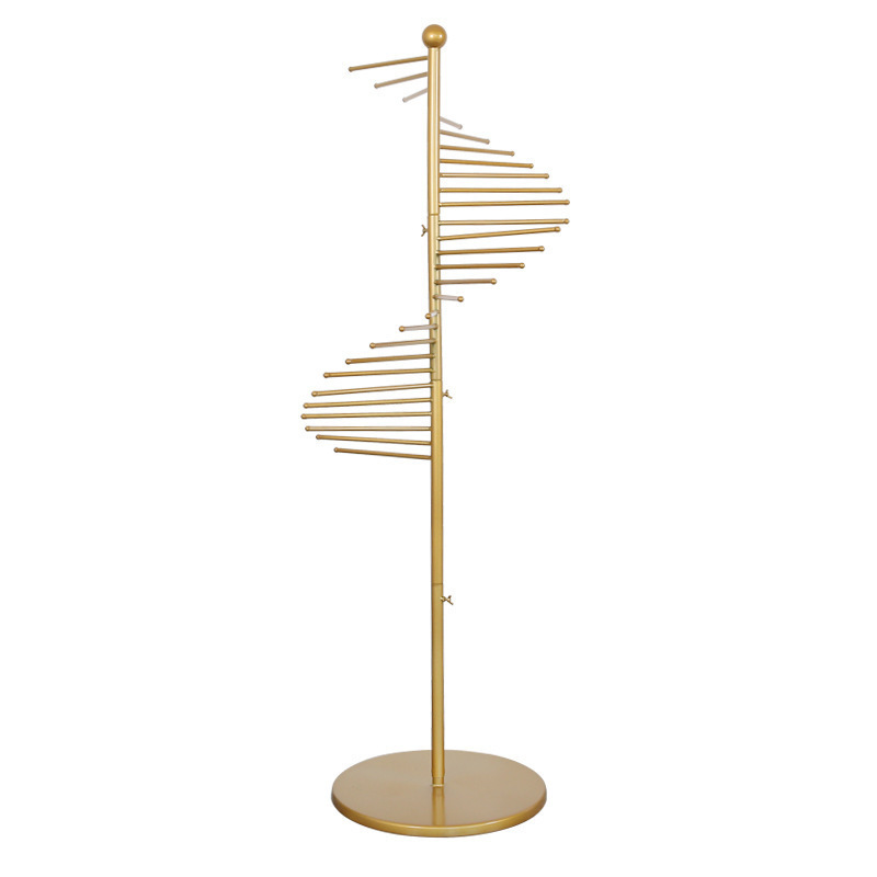 New Iron Gold Scarf Rack Floor-Standing Display Rack Clothing Store Hanging Scarf Display Shelf Trouser Rack Bath Towel Rack
