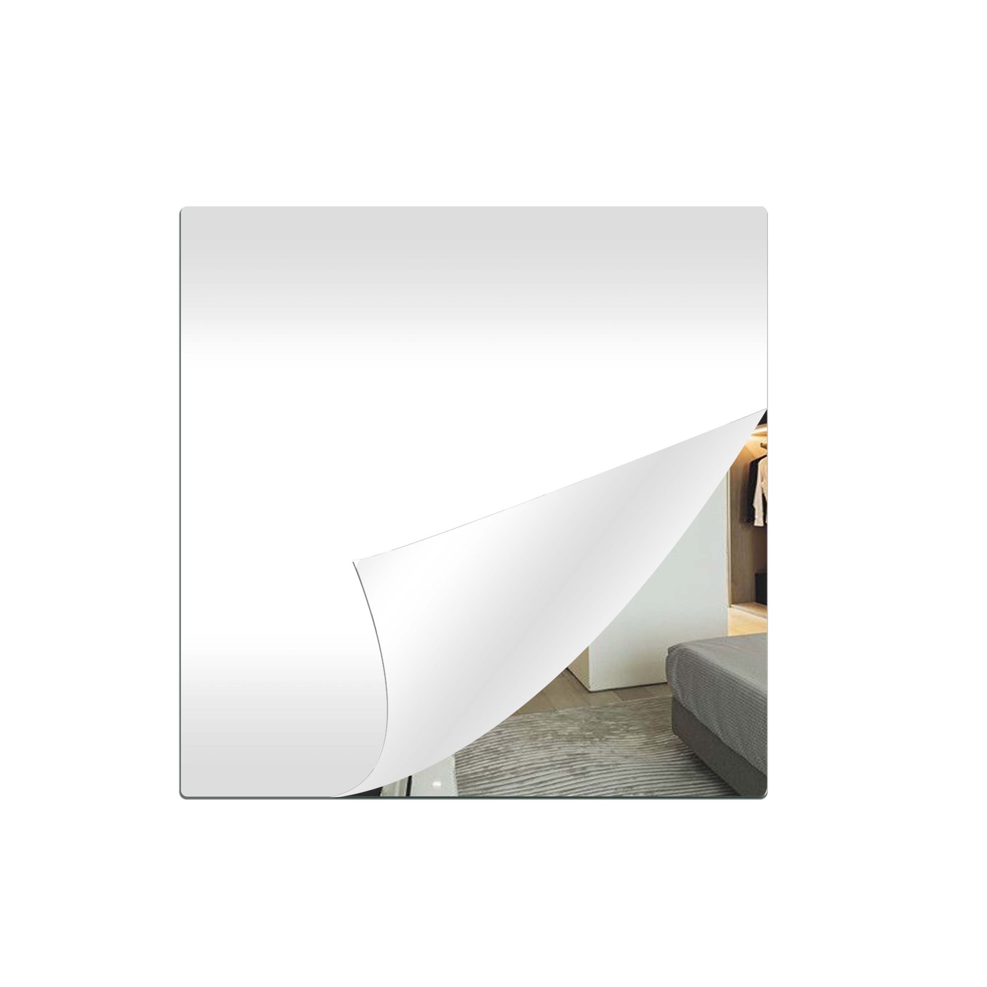 2mm High-Definition Bathroom Mirror Wall-Mounted Self-Adhesive Acrylic Soft Mirror Bathroom Sink Punch-Free Makeup Mirror