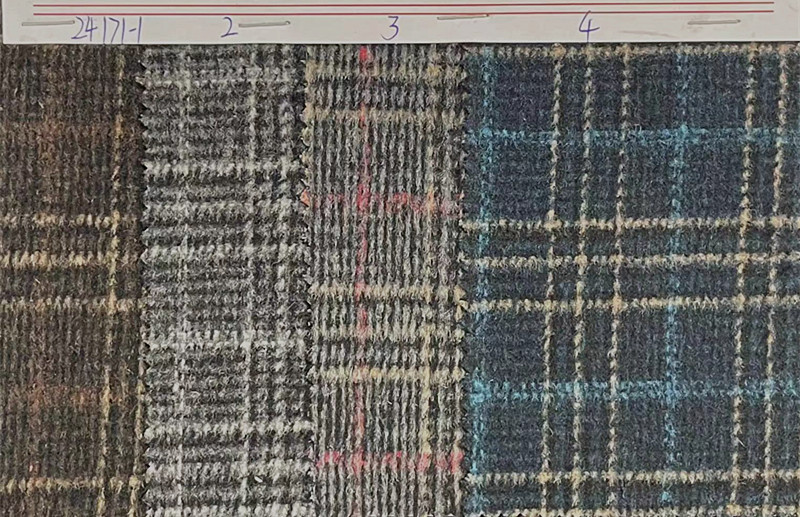 Woolen woolen cloth in stock sanding small plaid coat clothing/shoes and hats/bags fabric fabric Shaoxing supply