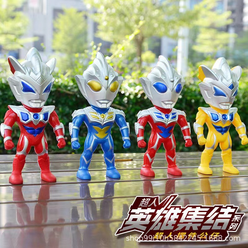 Q Версия Мультяшная Кукла Галактический Супермен Кукла Дигасеро Модель Звук и Свет Сенсорные Игрушки для Мальчиков