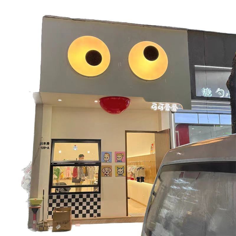 Moving Eye Light Box Acrylic Luminous Creative Popular Waterproof Outdoor Door Billboard Led Rotating Sign