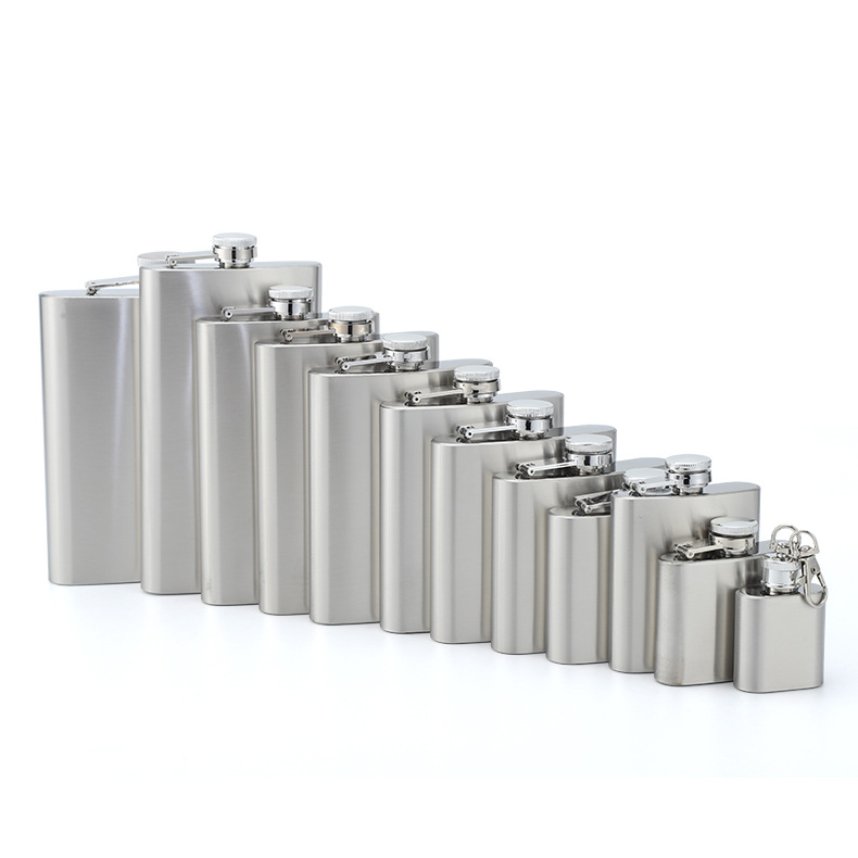 Factory direct supply outdoor camping stainless steel hip flask portable liquor bottle wholesale cross-border foreign trade