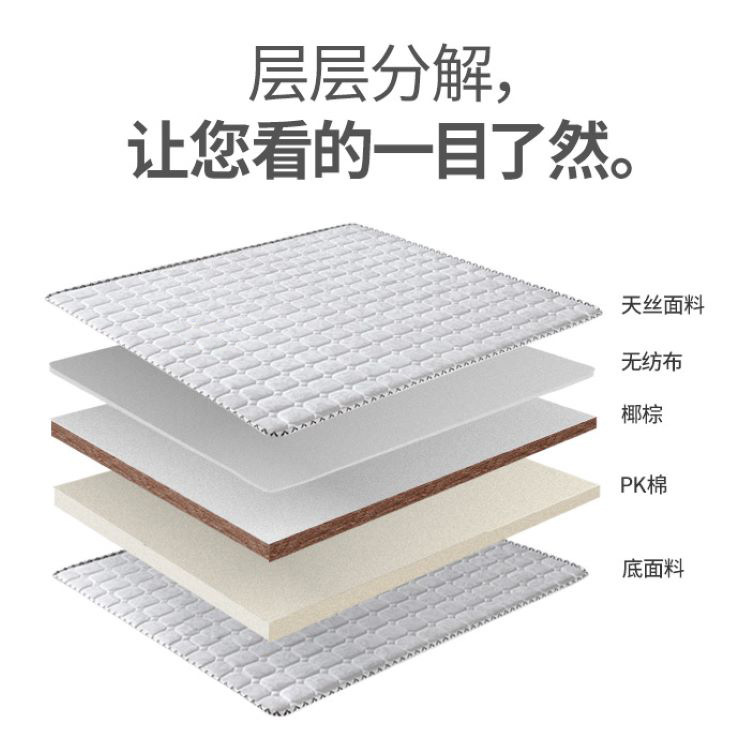 Manufacturer 3E Coconut Palm Mattress Hotel B&B Student Dormitory Combination Kidsren's Mattress Coconut Palm Mattress Foldableing Spine Protector Can Be Customized