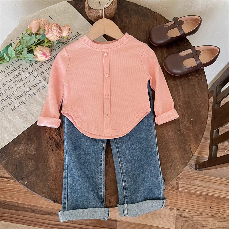 Детская весенне-осенняя облегающая футболка пастельных цветов 23 новая западная модель женская корейская модная длиннослойная футболка с длинным рукавом