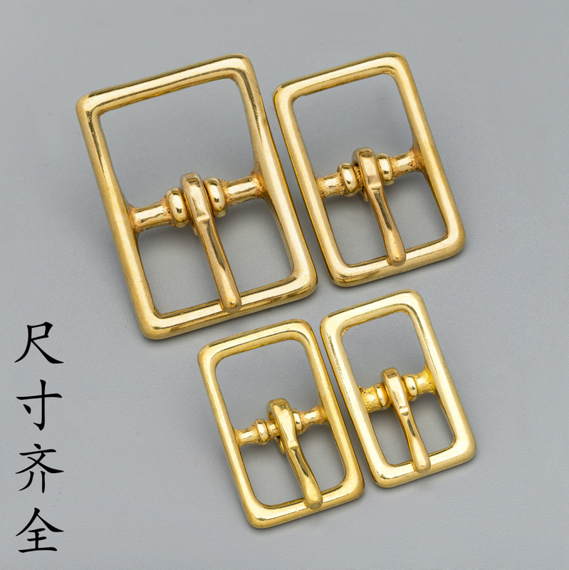Solid pure copper Japanese pin buckle men's belt buckle brass belt buckle luggage leather hardware accessories wholesale