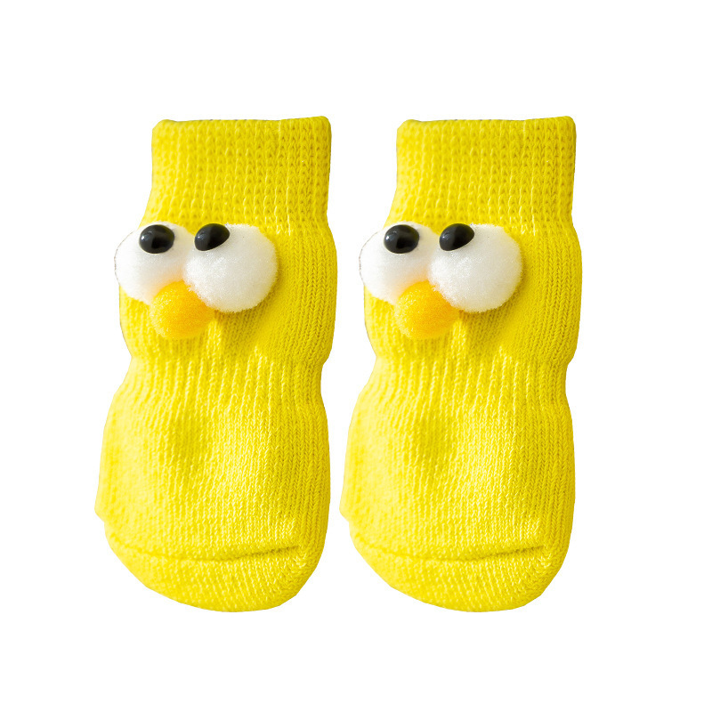 Pet puppy socks foot cover autumn and winter winter go out to prevent non-slip indoor teddy bear shoes