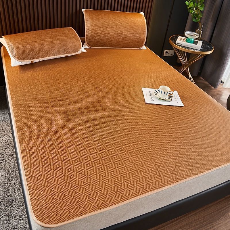 Summer Mat Rattan Mat 1.8m Bed Three-Piece Set 1.5m Air-Conditioned Foldableable Student Dormitory Single Mat 0.45m
