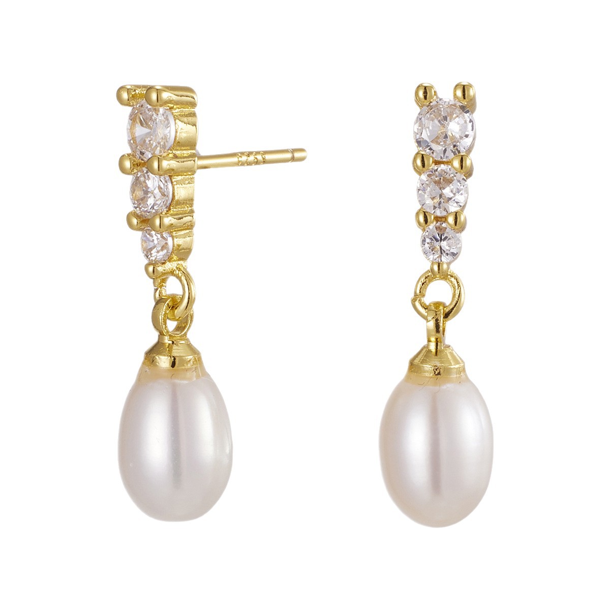 Autumn and Winter Pearl Sparkling Diamond Earrings for Women, French Design, Accessible Luxury Short Earrings, Niche Fashion Earrings Source Factory