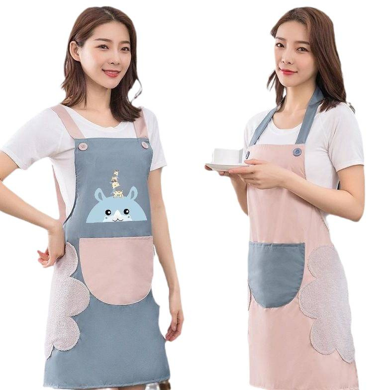 Apron for Women's Kitchen Household Waterproof and Oil-Proof 2025 New Catering Special Internet Celebrity Work Clothes Hot Style No-Wash Apron