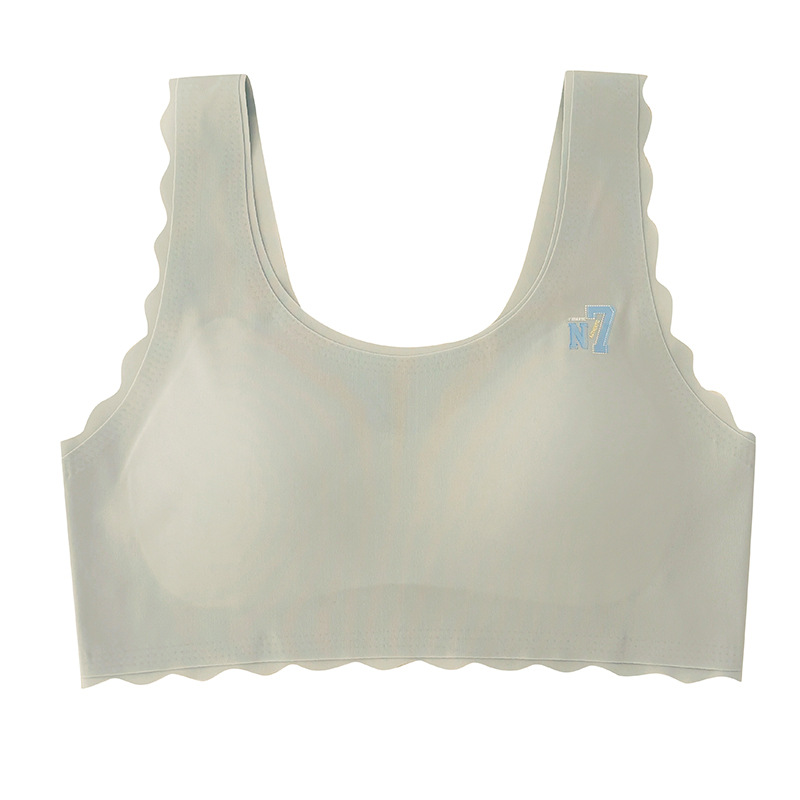 Fixed Cup Adolescent Children Vest Development Period Girls' Underwear Girls' Big Children Primary School Students Junior High School Students Bra Girls