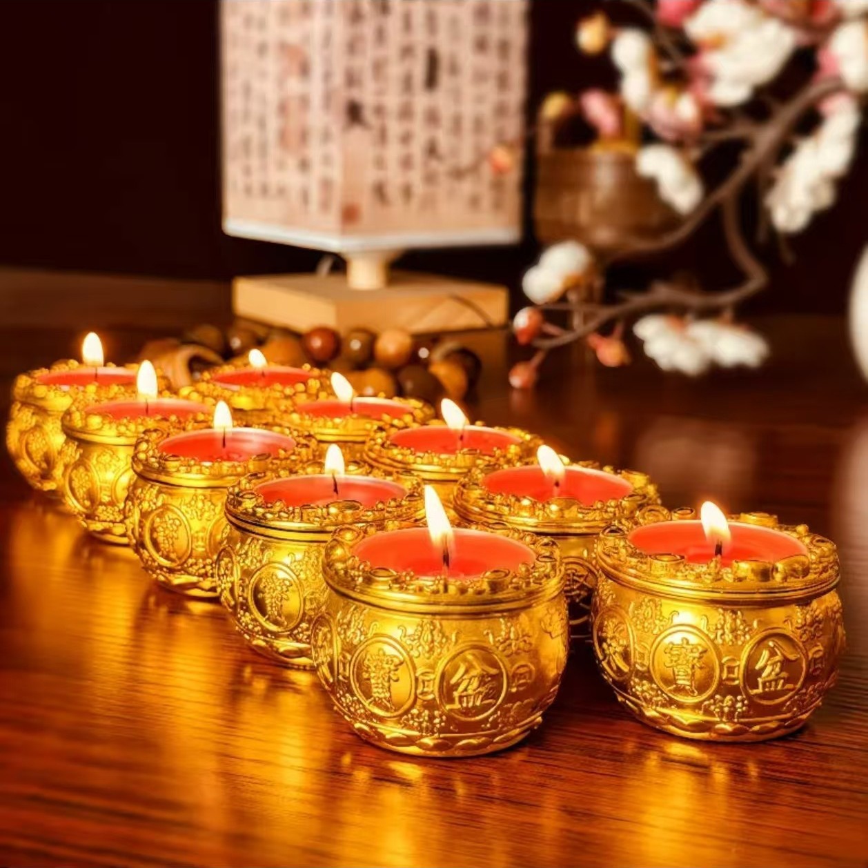 New Cornucopia Butter Lamp to Attract Wealth and Wealth, Red Candle Lamp for Gods, Lamp for Buddha, Lamp for Buddha