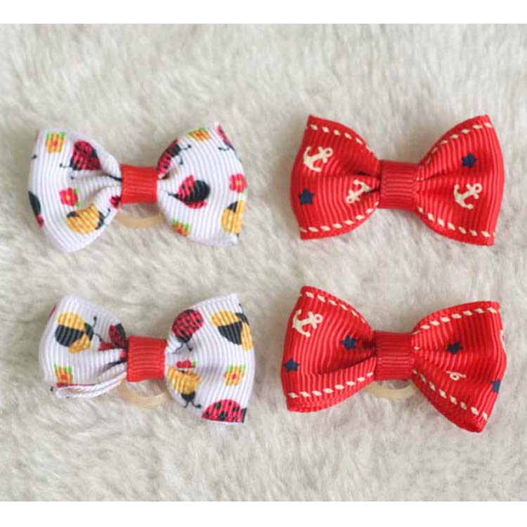 Pet Accessories Bow Leather Band Hair Ring Dog Hair Flower Teddy Yorkshire Marzis Hair Rope Headwear