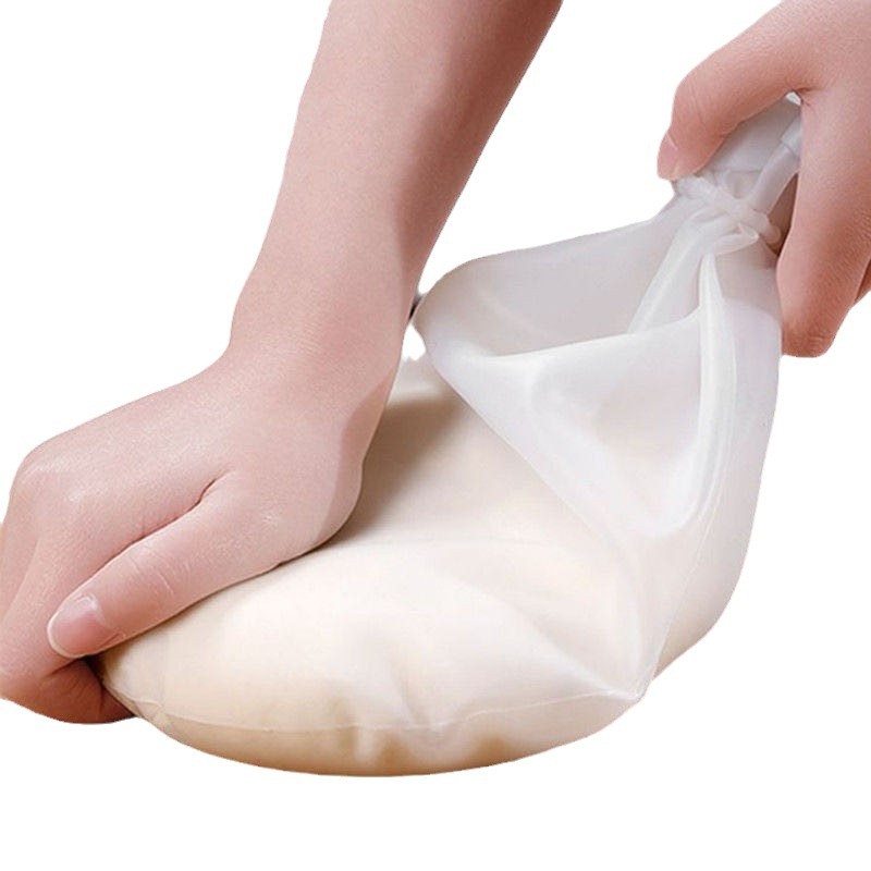 Food grade dough kneading bag thickened silicone dough kneading bag fresh-keeping noodle bag large small size kitchen baking bag with tie