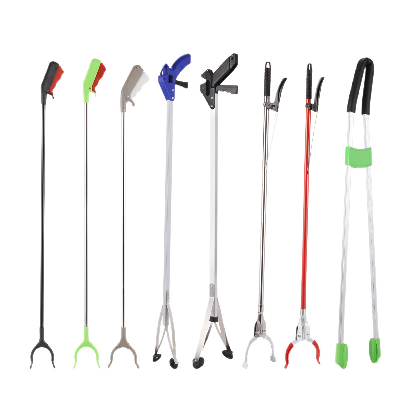 Garbage clip lengthened stainless steel sanitation clip household pickup aluminum alloy garbage picking pliers long handle garbage clip