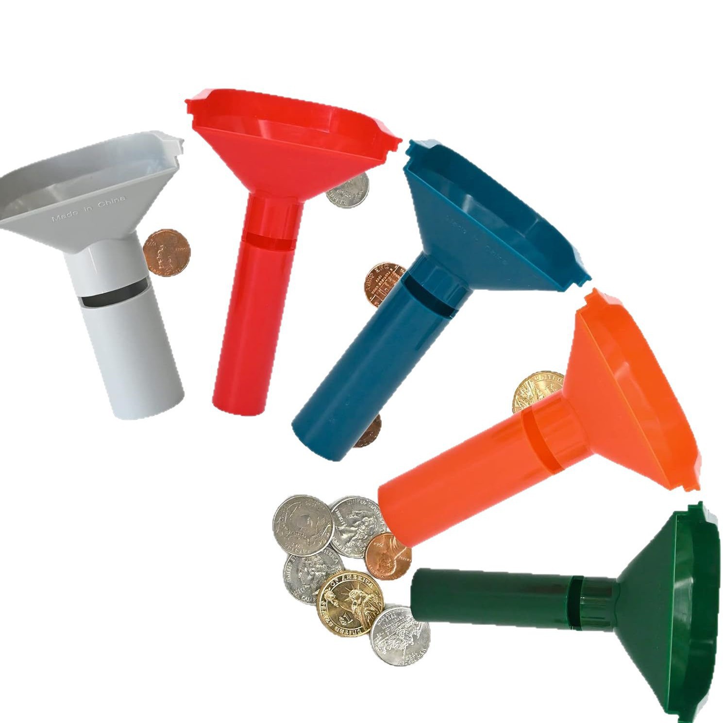 Cross-Border New Product Coin Wrappers Funnel-Shaped Coin Counting Tube Suitable for Dollar Coins and Nickel Coins