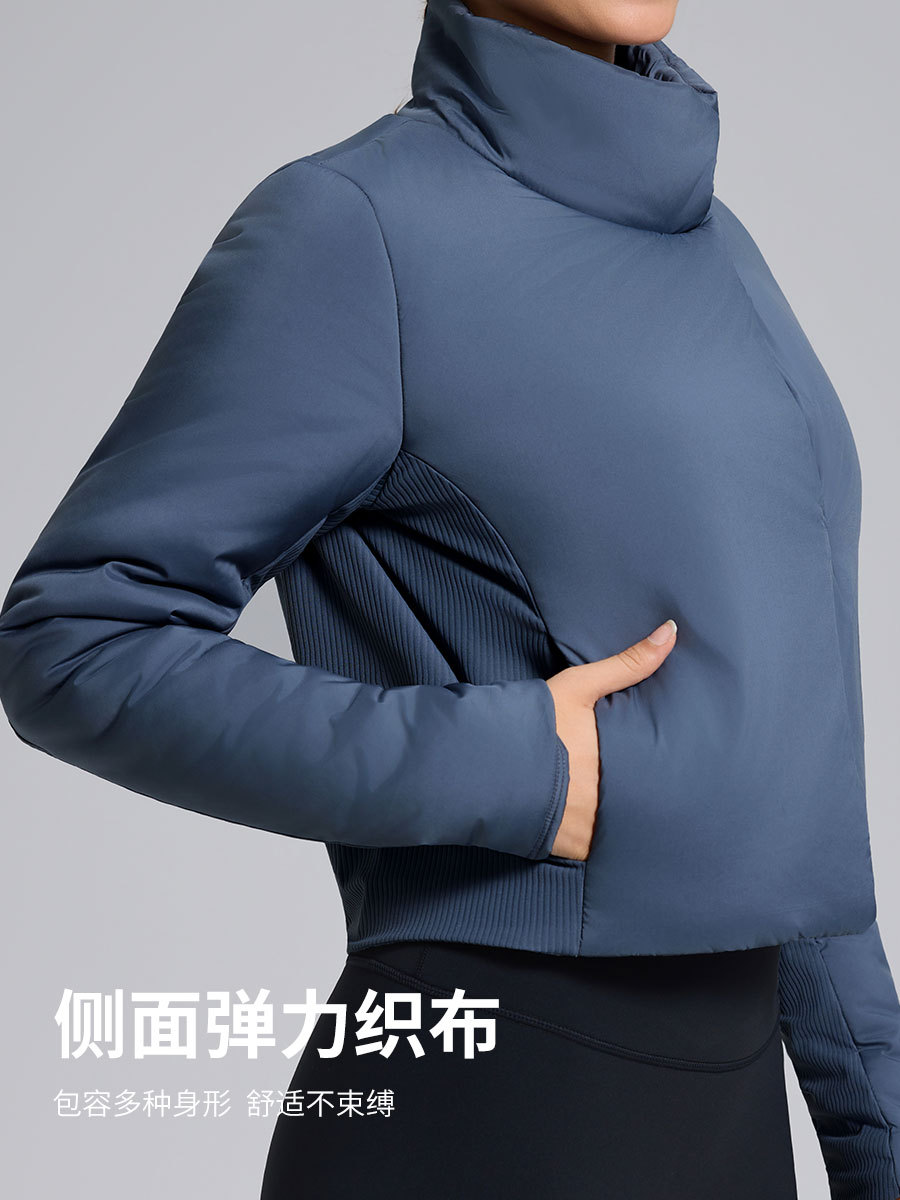 Autumn and Winter Slim Short Jacket for Women, Lightweight, Warm, Thickened, Casual Sportswear, Versatile Fitness Casual Yoga Cotton Jacket