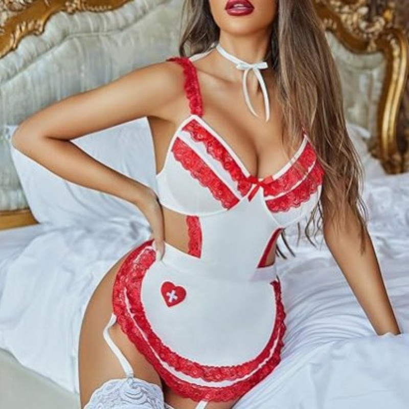 Cross-Border Supply Foreign Trade Sexy Lingerie Sexy Women's Hollow Backless Maid Maid Uniform Suit