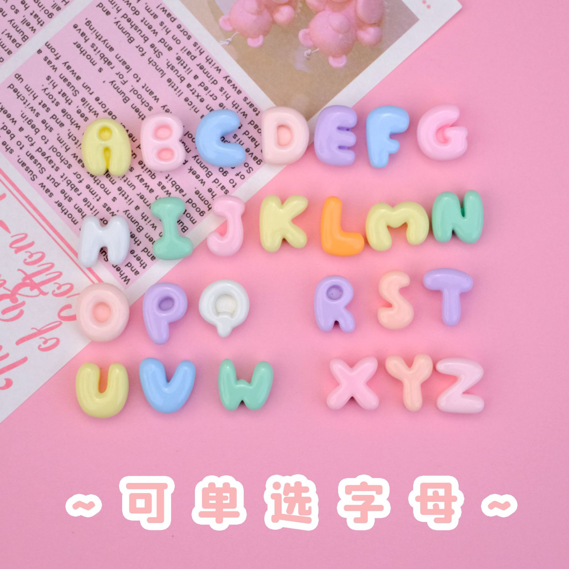 Выбор из 26 мини-аксессуаров букв английского алфавита из смолы для DIY, клей для волос, материалы