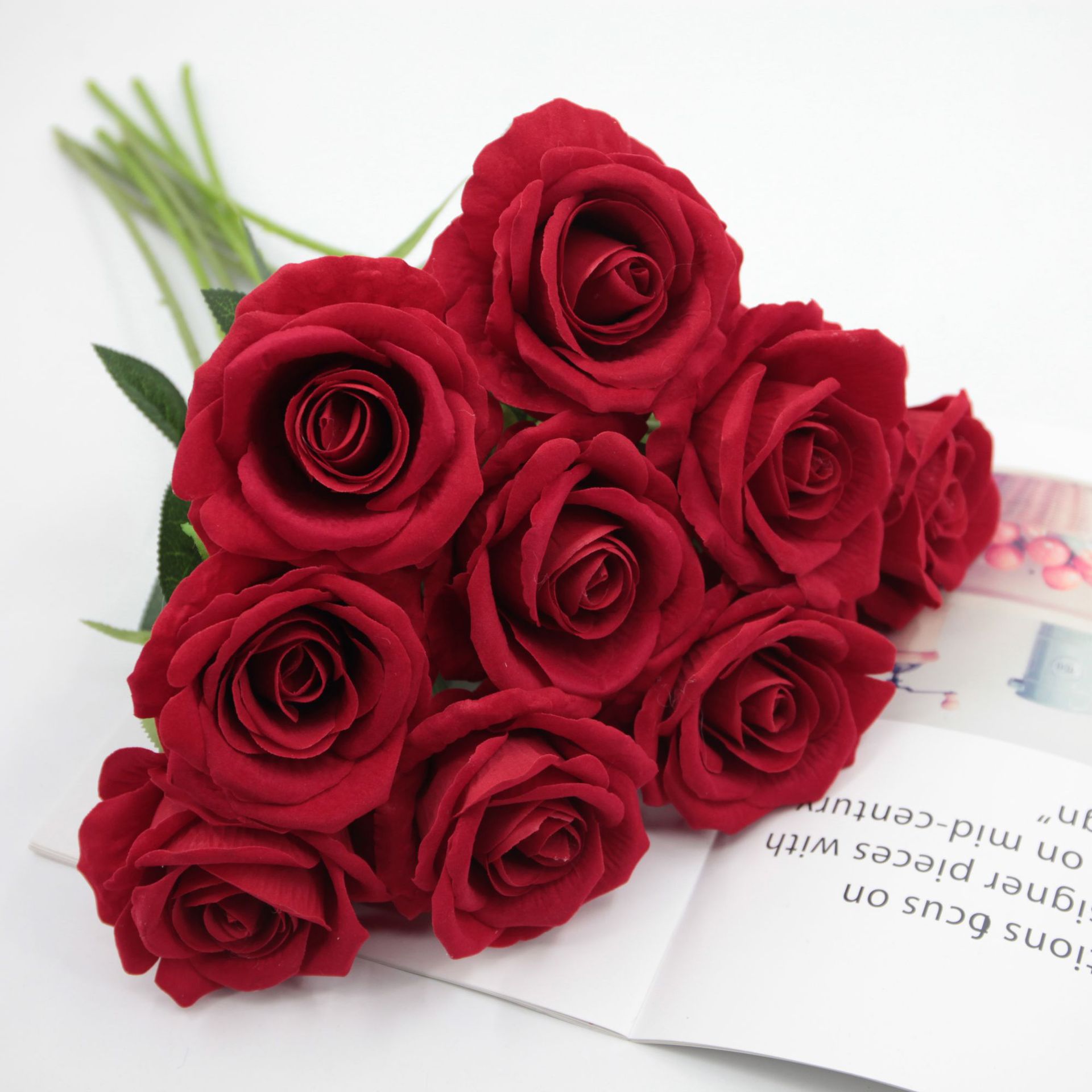 Искусственная фланеллевая роза, искусственный цветок, декоративный цветок для свадьбы на День святого Валентина, настенная водопадная роза, оптовая продажа