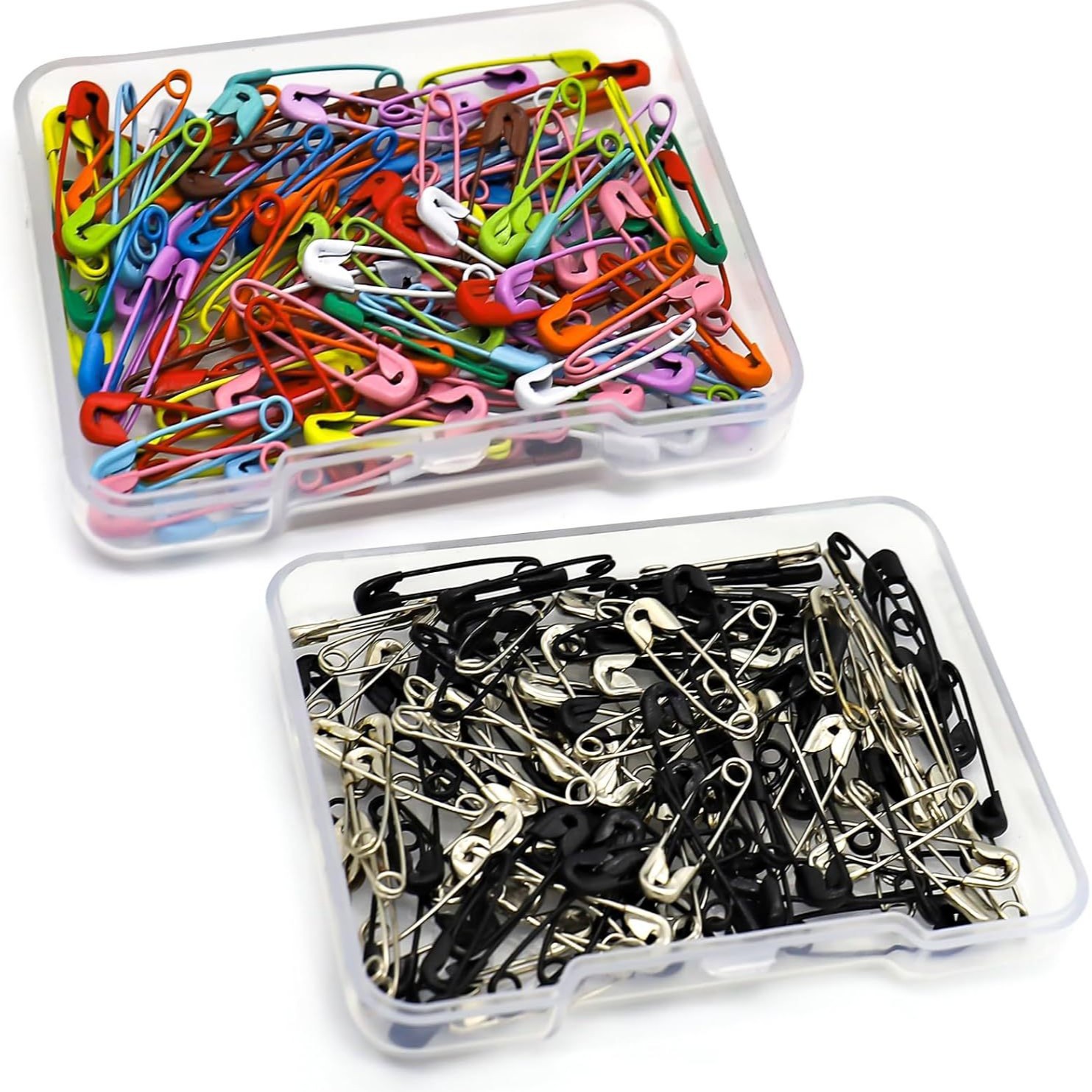 120 portable flat box multi-color small size safety pins 19mm long household decoration fixed small pin