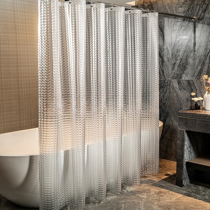 Spot Wholesale Peva Thickeneded 3D Shower Curtain Bathroom Special Shower Curtain Cross-Border Hot Selling Waterproof Curtain