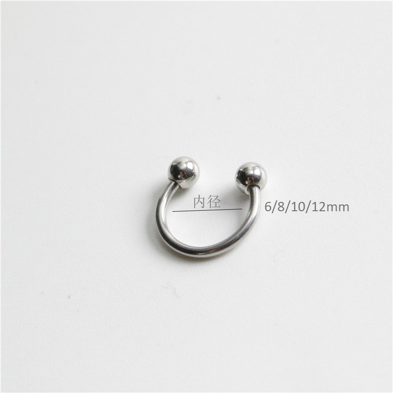 Stainless steel C- shaped horseshoe rod nose ring, earrings, lip studs eyebrow studs for foreign trade, Amazon puncture