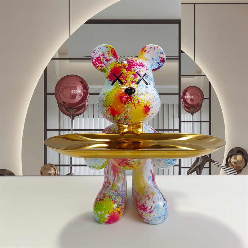 Cross-Border Dropshipping of Resin Crafts, Creative Violent Bear Key Storage Ornaments for Entryway, Living Room, and Home Storage