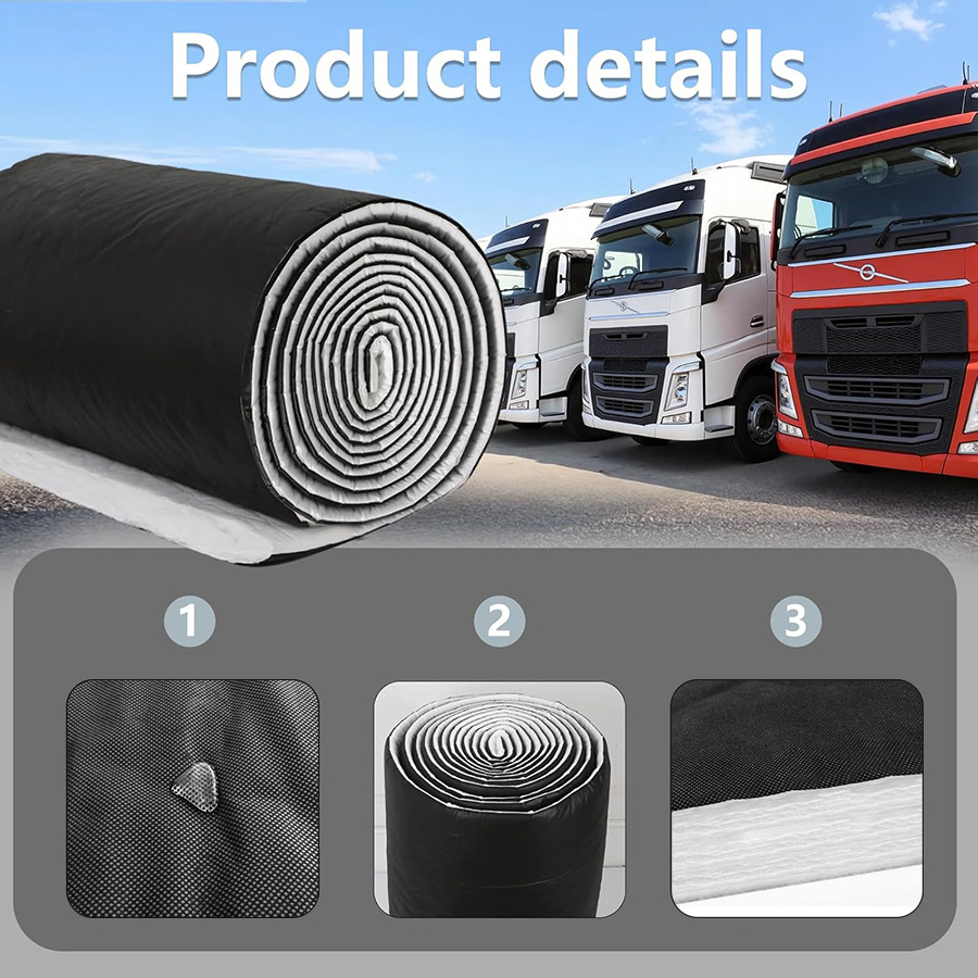 Factory Direct Sales Customized Car Sound Insulation Material Heat Insulation Insulation Layer Sound Insulation Pad Black Sound-Absorbing Cotton Board Decelerator Pad
