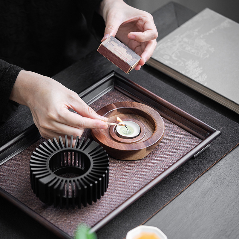 Encircled stove warm tea stove teapot base warm tea candle open flame heating insulation base household scented tea cooker