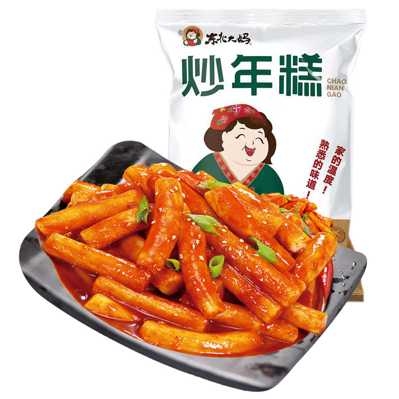 Korean Fried Rice Cake Sweet and Spicy Troop Hot Pot Fried Rice Cake Strip Northeast Dama Fried Rice Cake Sauce Instant