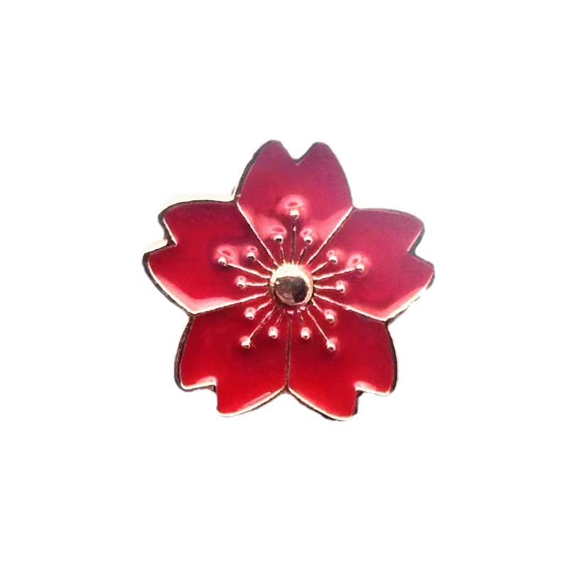 Small cherry blossom brooch corsage women's anti-walking cardigan light buckle collar pin cute oil dripping JK uniform badge jewelry wholesale