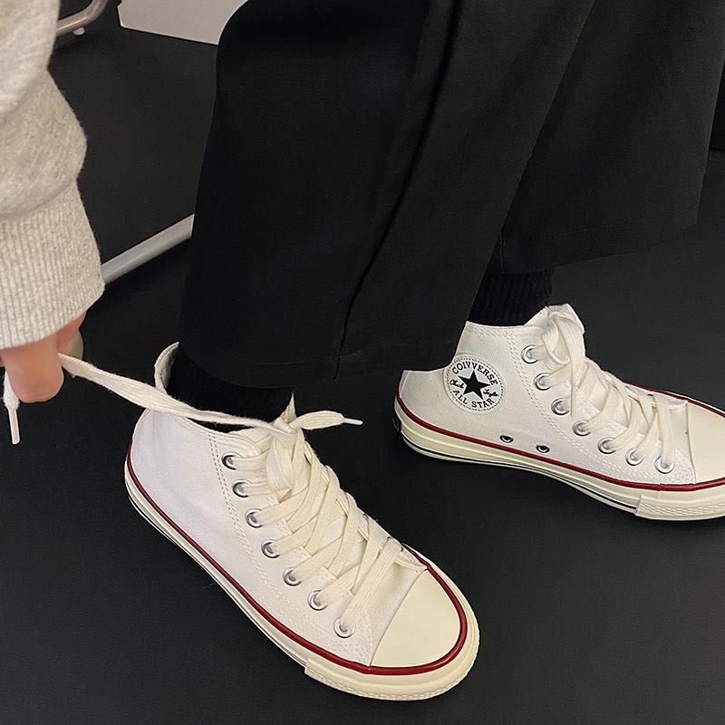 1970s High-top Canvas Shoes Women's ulzzang Retro Hong Kong Style All-match Korean-style ins Fashionable Shoes for Students