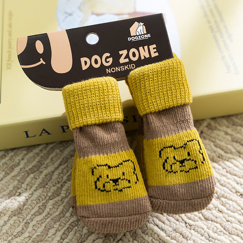 Носки для собак Тедди и бишонов для маленьких и средних собак, противоскользящие, защитные, грязеотталкивающие, комплект из четырех пар, носки для щенков