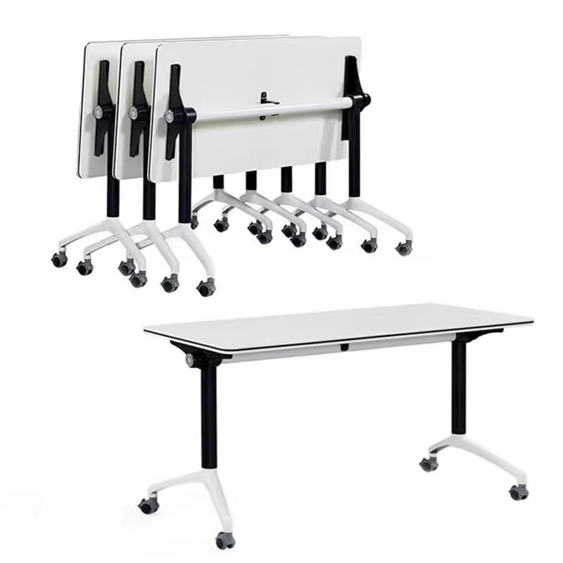 Modern Simple Stitchable Folding Training Table Conference Table Combination Movable Long Table with Wheels Student Desk
